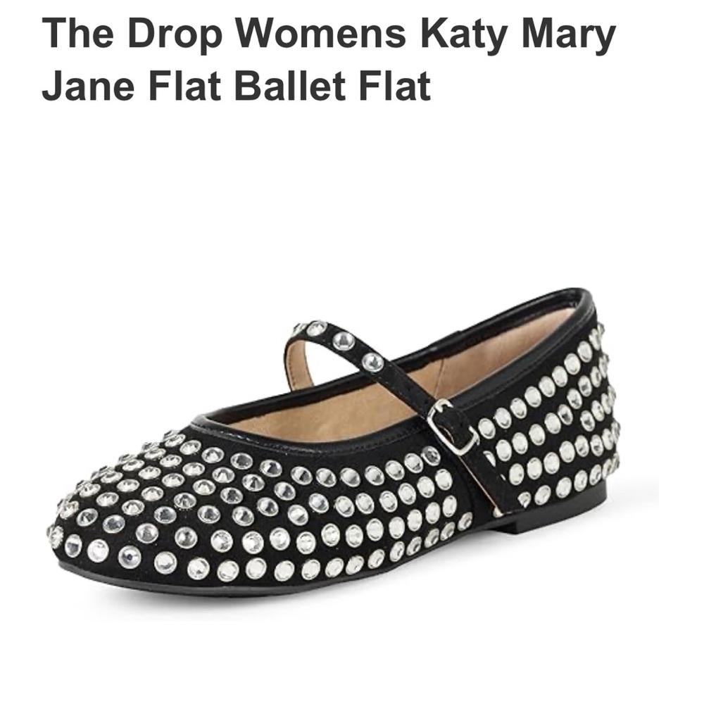 The Drop Black Studded Flats